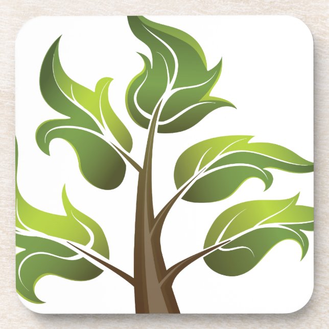 Fancy Leaves Beverage Coaster (Front)