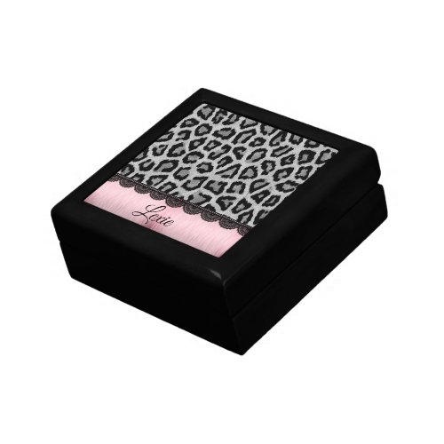 Fancy Leopard  Lace  Pink Blush Personalized Gift Box