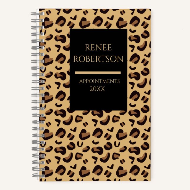 Fancy Leopard Spiral Notebook Planner (Front)
