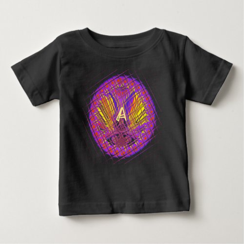 Fancy Letter A Beautiful Plum Amazing Colorful Baby T_Shirt