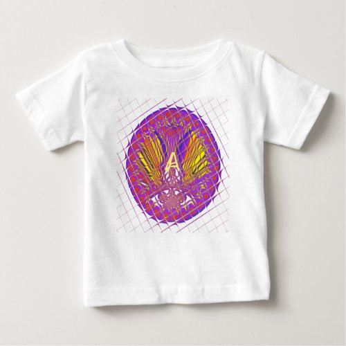 Fancy Letter A Beautiful Plum Amazing Colorful Baby T_Shirt