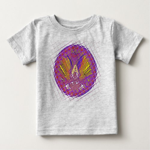 Fancy Letter A Beautiful Plum Amazing Colorful Baby T_Shirt