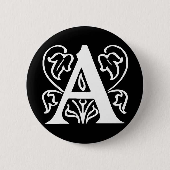 Fancy Letter A Button (Front)