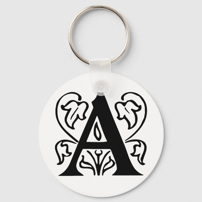 Fancy Letter A Keychain (Front)