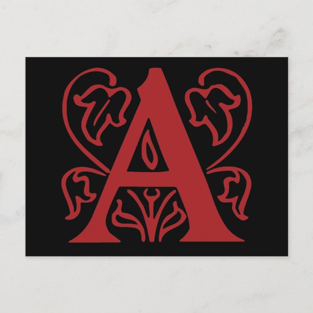 Fancy Letter A Postcard (Front)