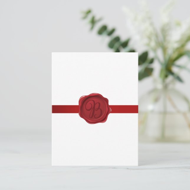 Fancy Letter B Red Wax Seal  Postcard (Standing Front)