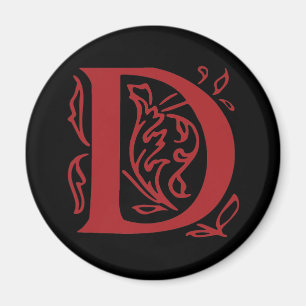 Fancy Letter D Magnet