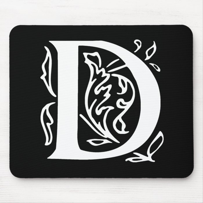 Fancy Letter D Mouse Pads