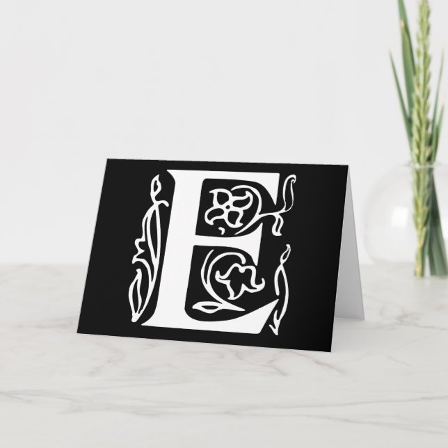 Fancy Letter E Note Card (Front)