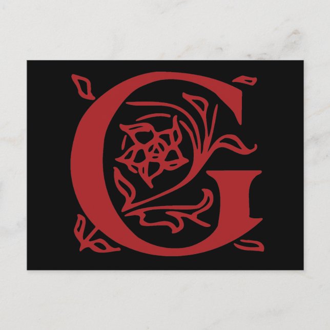 Fancy Letter G Postcard (Front)