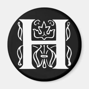 Fancy Letter H Magnet