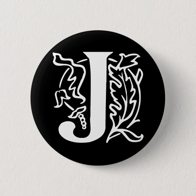 Fancy Letter J Button (Front)