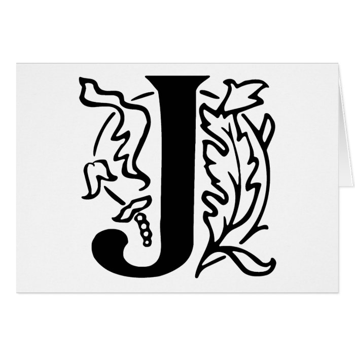 Fancy Letter J Greeting Card