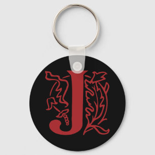 Fancy Letter J Keychain