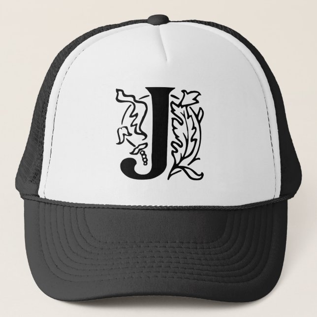 Fancy Letter J Trucker Hat (Front)