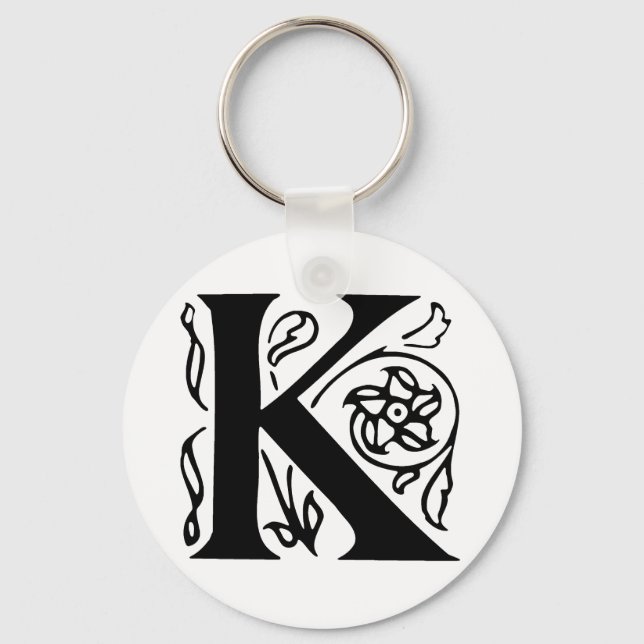 Fancy Letter K Keychain (Front)