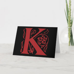 Fancy Letter K Note Card