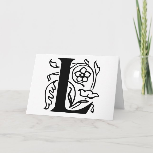 Fancy Letter L Note Card (Front)