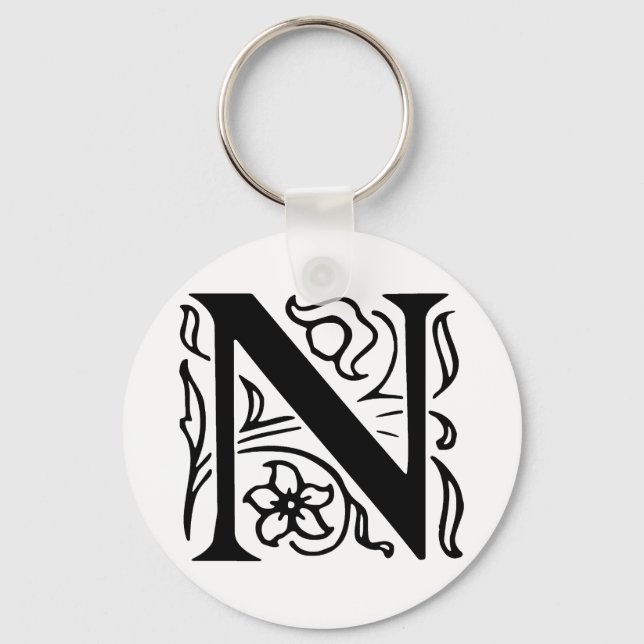 Fancy Letter N Keychain (Front)