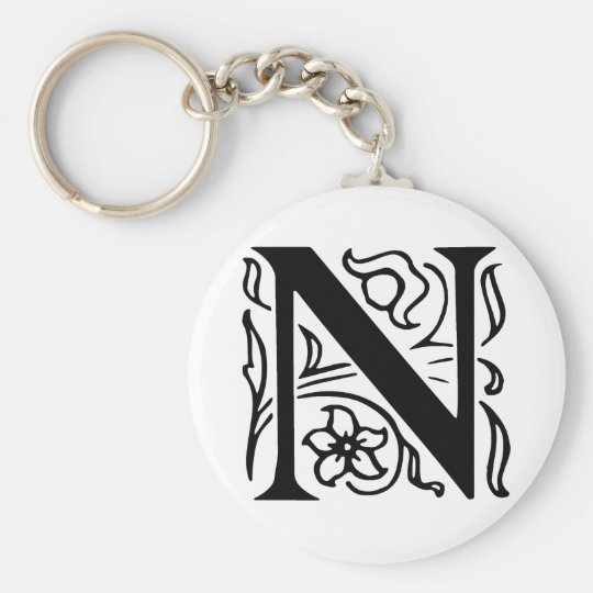 Fancy Letter N Keychain