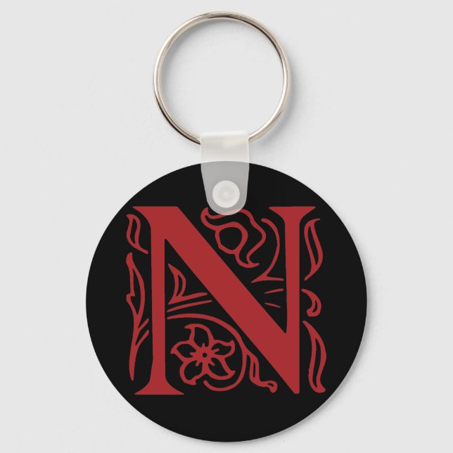 Fancy Letter N Keychain (Front)