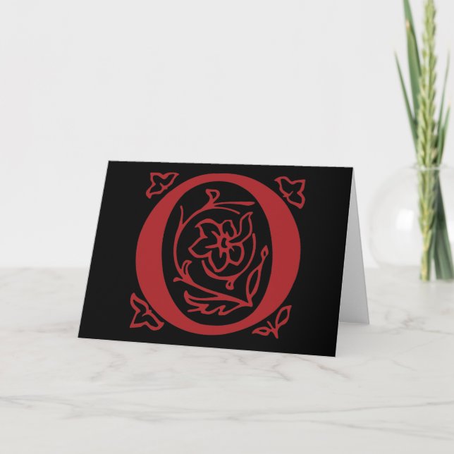 Fancy Letter O Note Card (Front)