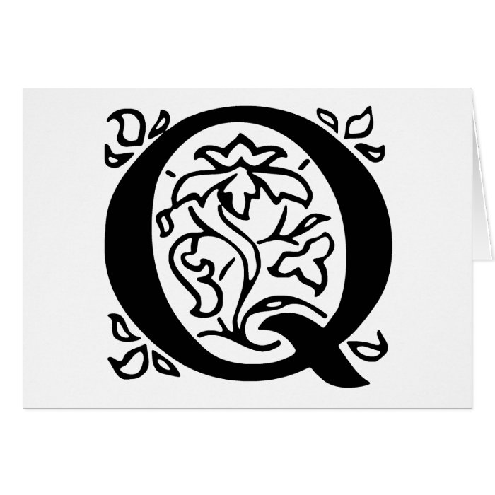 Fancy Letter Q Greeting Cards