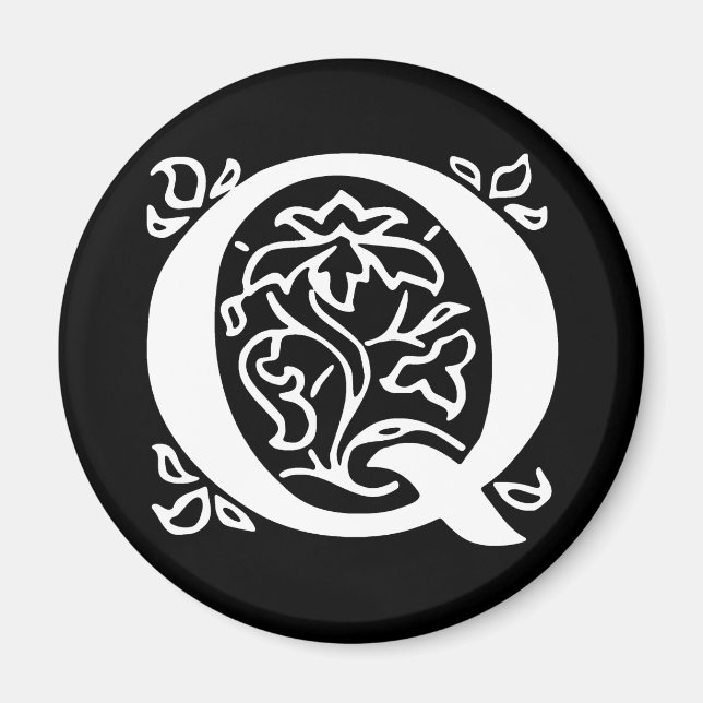Fancy Letter Q Magnet (Front)