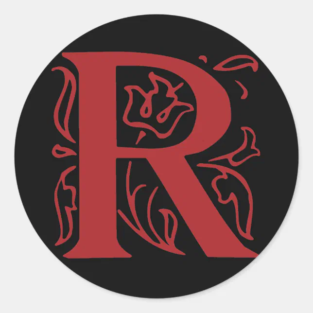 Fancy Letter R Classic Round Sticker | Zazzle