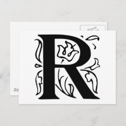 Fancy Letter R Postcard | Zazzle