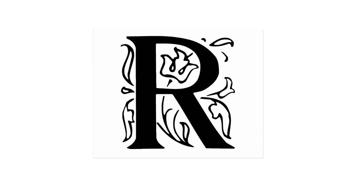 Fancy Letter R Postcard