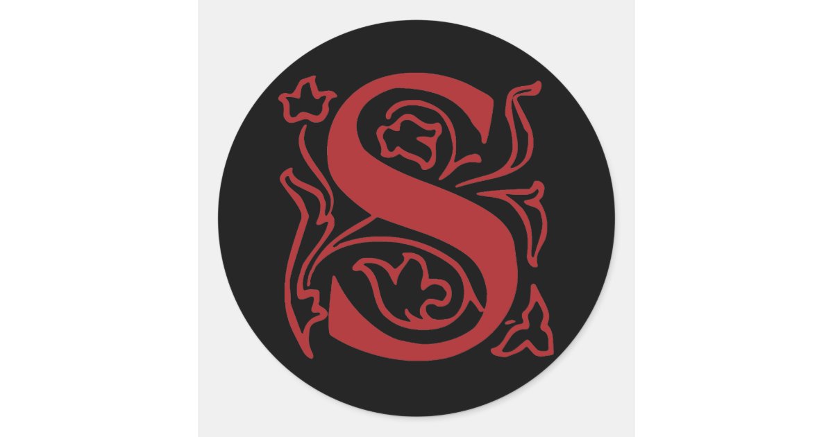 Fancy Letter S Classic Round Sticker | Zazzle