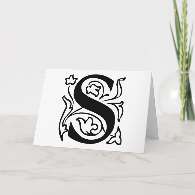 Fancy Letter S Note Card (Front)