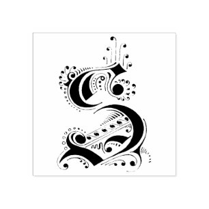 Fancy Letter S Rubber Stamp