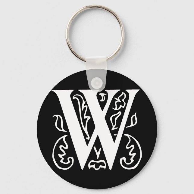 Fancy Letter W Keychain (Front)
