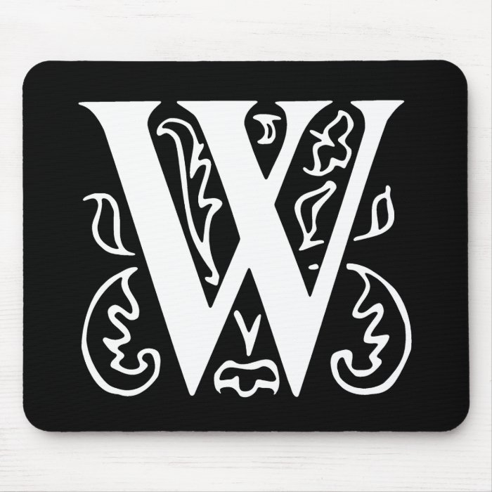 Fancy Letter W Mouse Pad