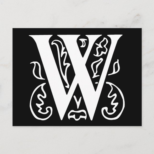 Fancy Letter W Postcard (Front)