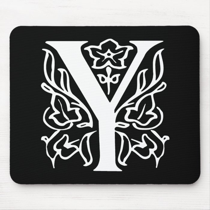 Fancy Letter Y Mousepads