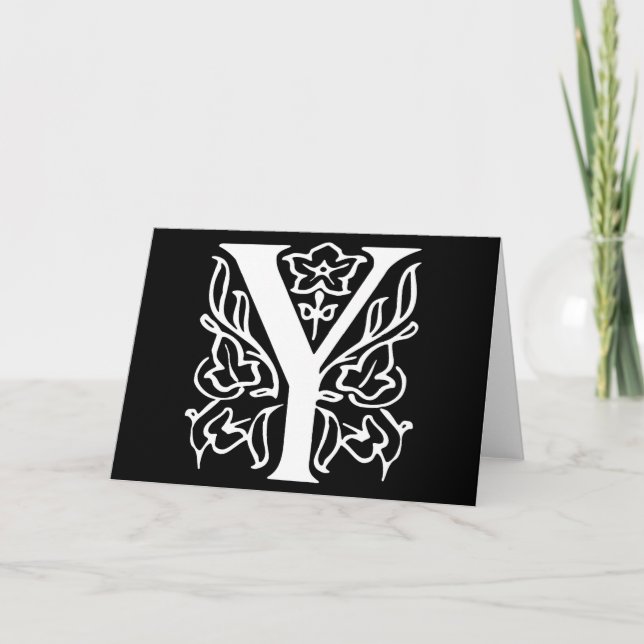Fancy Letter Y Note Card (Front)