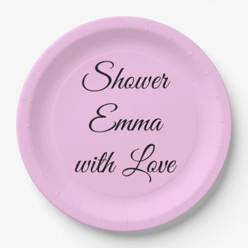 Fancy Letters Bridal Shower Paper Plates