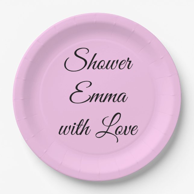 Fancy Letters Bridal Shower Paper Plates (Front)