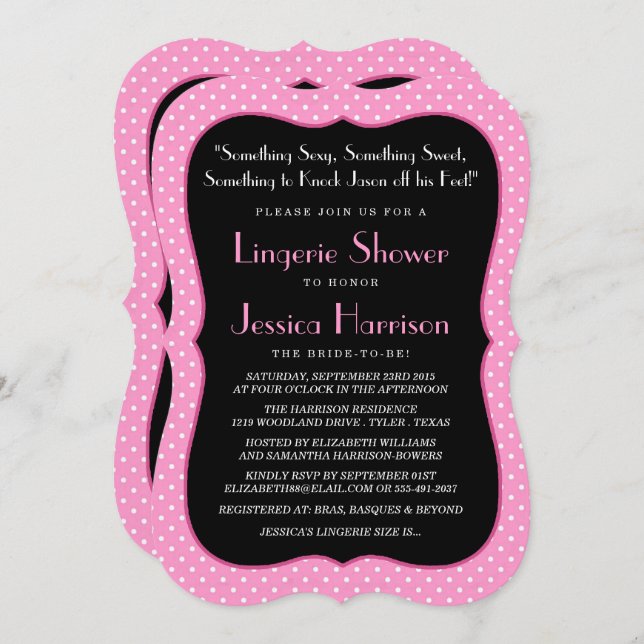 Fancy Lingerie Shower Invitations (Front/Back)
