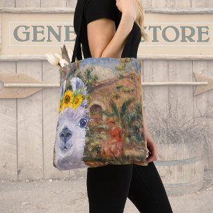 Fancy Llama and Renoir's Farmhouse Tote Bag