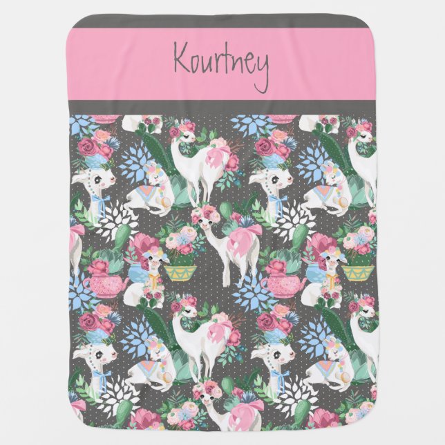 Fancy Llama Baby Blanket (Front)