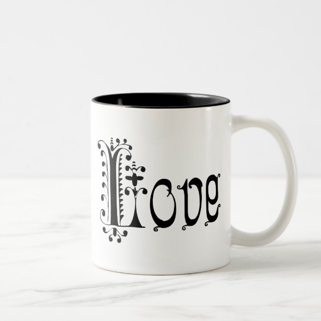 Fancy Loopy Love Two-Tone Coffee Mug (Right)