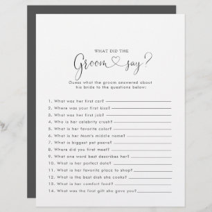 Fancy Love Bridal Shower What did the Groom Say