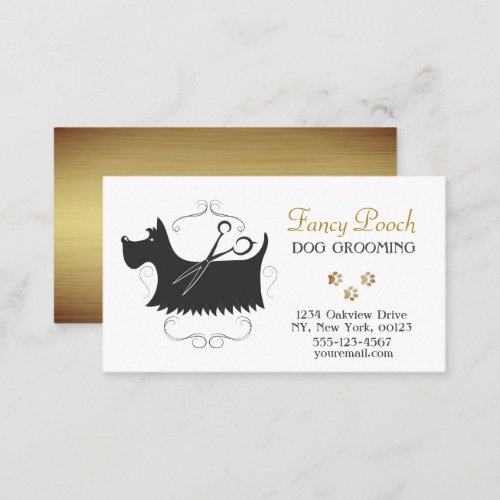 Fancy Luxury Pet Dog Grooming Service Business Card