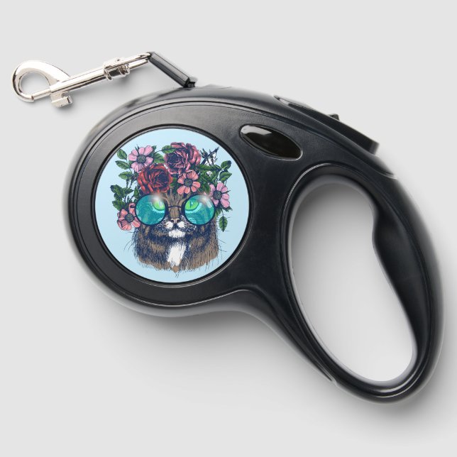 Fancy Maine Coon Retractable Pet Leash (Front)
