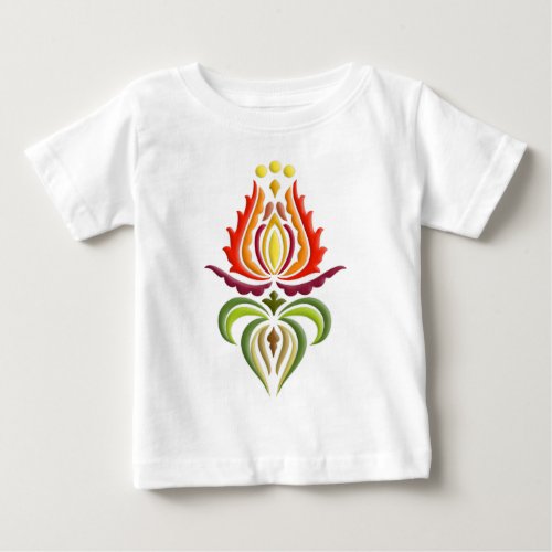 Fancy Mantle Embroidery _ Hungarian Folk Art Baby T_Shirt