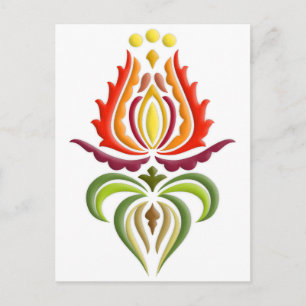 Fancy Mantle Embroidery - Hungarian Folk Art Postcard